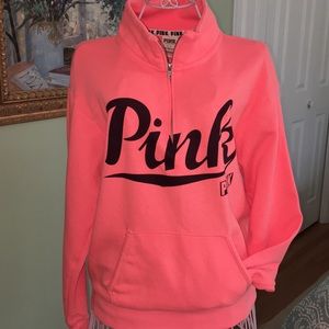 PINK 1/4 zip sweatshirt